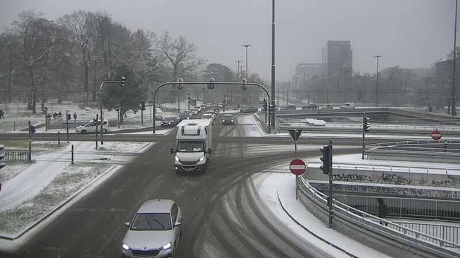 Zima w Łodzi. Spadł pierwszy śnieg