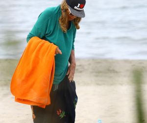 Agnieszka Fitkau-Perepeczko na plaży w Sopocie