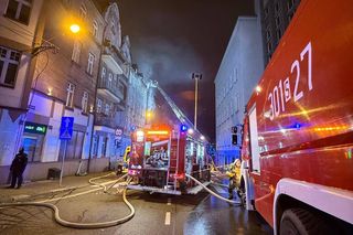 Pożar kamienicy w centrum Katowic