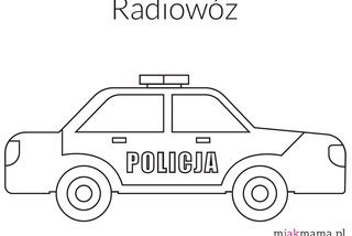 Policja - kolorowanka wóz policyjny do druku