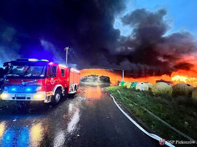 Pożar składowiska odpadów w Promniku (gm. Strawczyn)