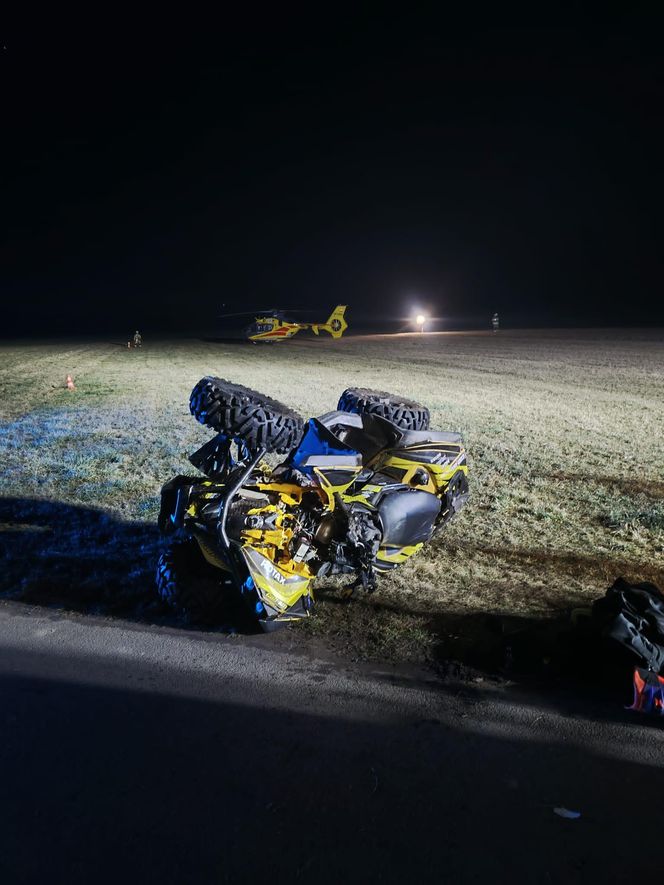 Quad zderzył się ze zwierzęciem w gminie Krzywiń