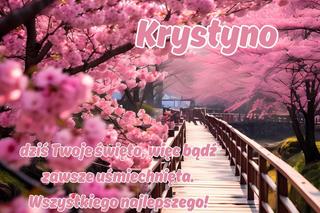 Kartka z życzeniami na imieniny Krystyny