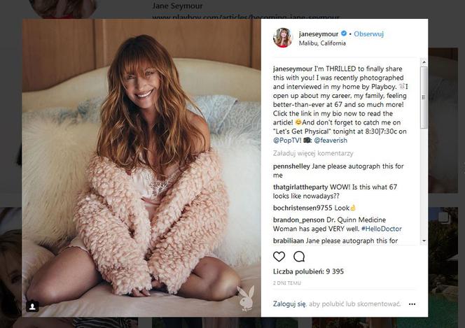 Jane Seymour Instagram Playboy