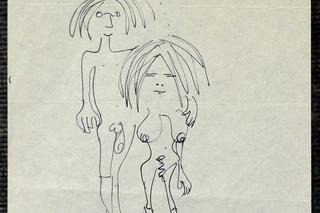 Rysunek Johna Lennona i Yoko Ono sprzedany w domu aukucyjnym Bonham's w Hollywood.