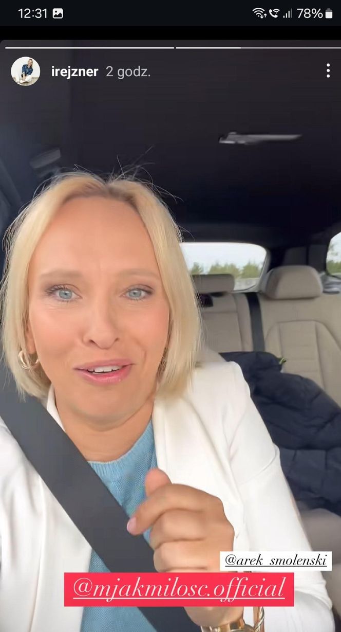 	M jak miłość nowy sezon. Dorota (Iwona Rejzner) na planie