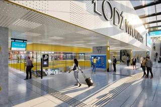 Wejścia do podziemnych przystanków kolejowych w Łodzi