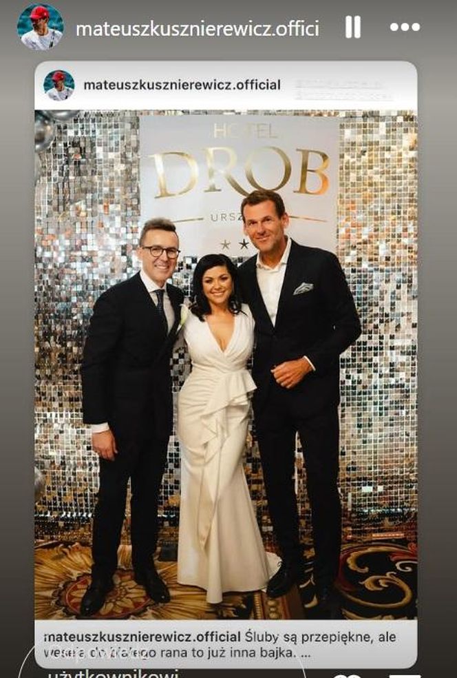 Mateusz Kusznierewicz na ślubie Cichopek i Kurzajewskiego