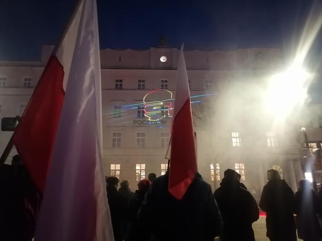 Marsz Pamięci Żołneirzy Wyklętych w Lublinie. Wcześniej odbył się laserowy pokaz