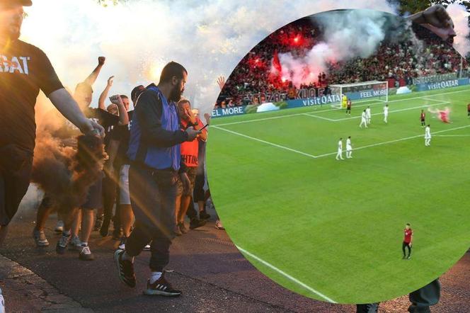 Mecz Polska-Albania przerwany! Pojawił się race na boisku! Co się wydarzyło? 