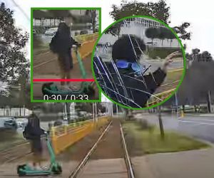 Hulajnoga kontra tramwaj. Nastolatek cudem uniknął tragedii