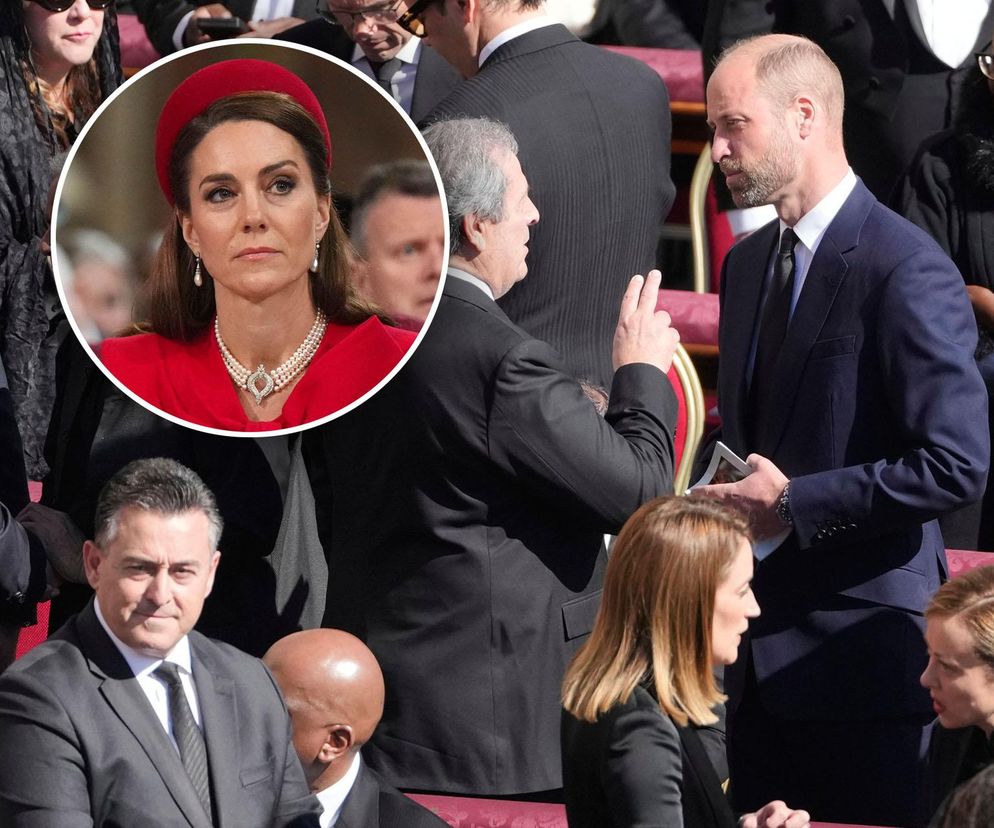 Księżna Kate nieobecna na pogrzebie papieża! Książę William był sam
