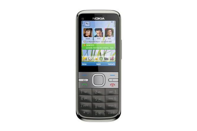 Nokia C5 srebrna - przód