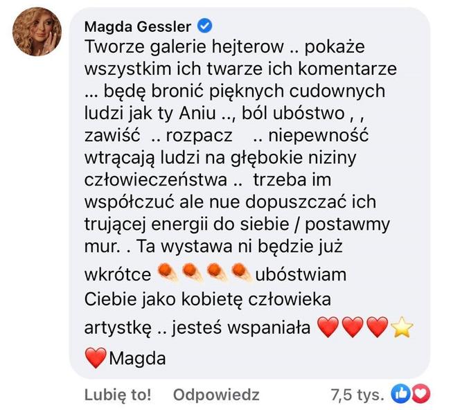 Magda Gessler wspiera Annę Dymną