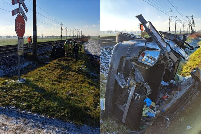 Poważny wypadek na przejeździe kolejowym w Turznie pod Toruniem