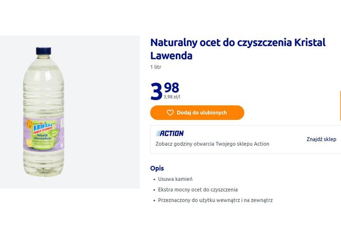 Ocet w Action za 4 zł
