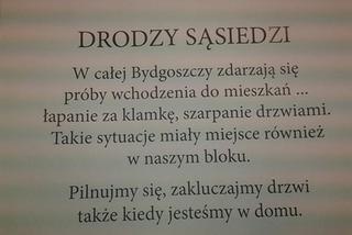 Uwaga bydgoszczanie! Zamykajcie mieszkania. Po klatkach kręcą się podejrzane osoby