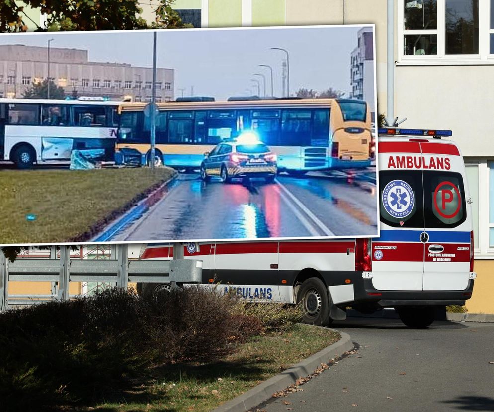 Zderzenie dwóch autobusów w Słupsku. Są poszkodowani! Utrudnienia dla kierowców