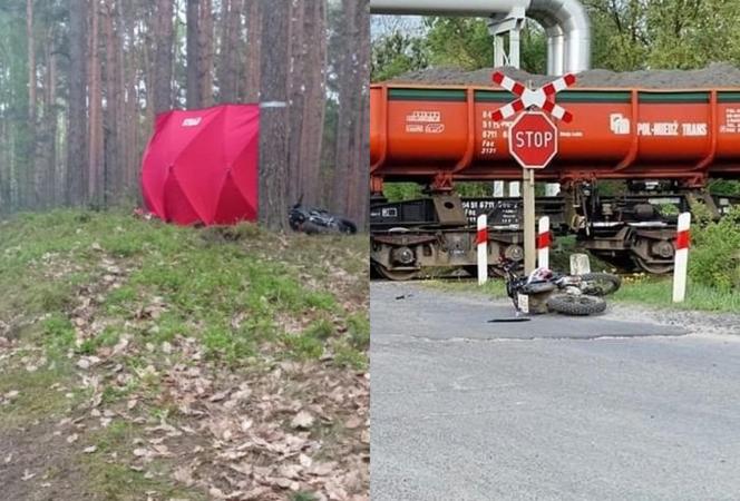 Dwaj motocykliści nie żyją. Jeden wjechał w pociąg, drugi w drzewo