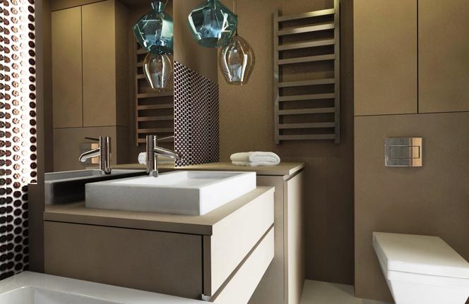 Łazienka w stylu nowoczesnym z meblami z mdf-u