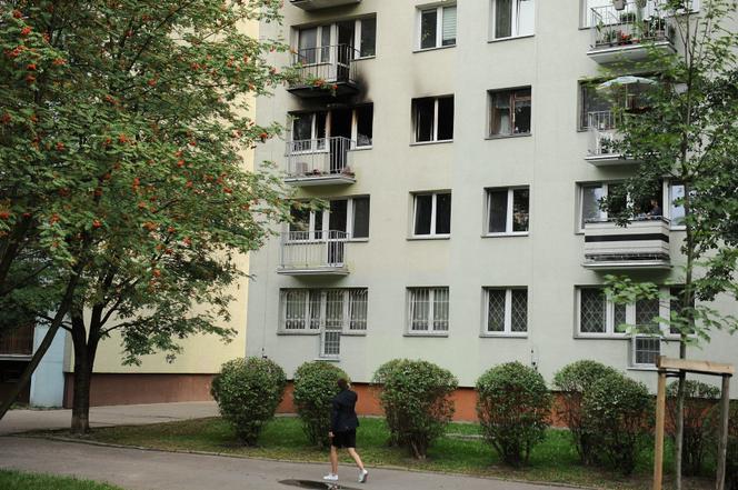 Pożar w bloku na Stegnach 