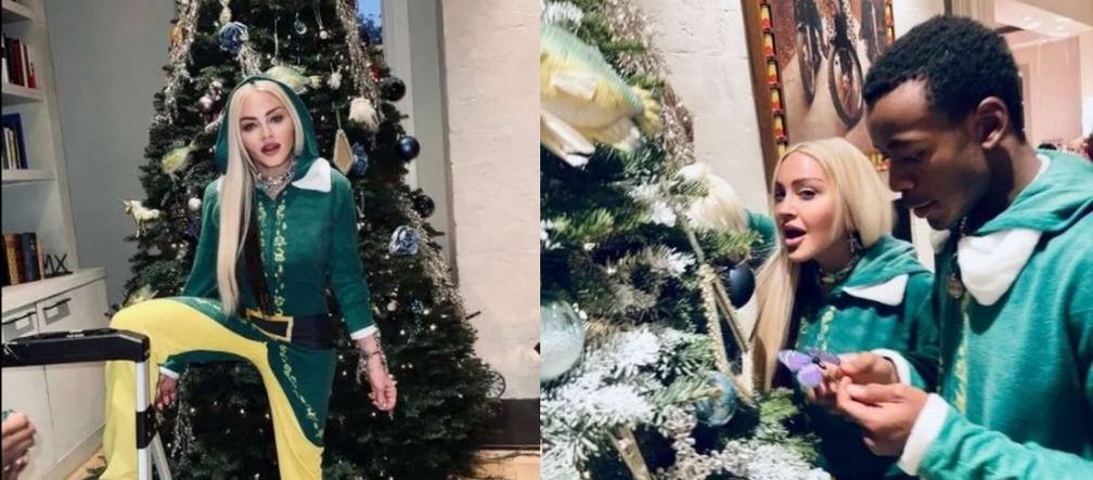 63-letnia Madonna w stroju elfa! Dekoruje swój apartament na święta