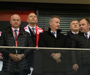 Karol Nawrocki na meczu Polska - Holandia