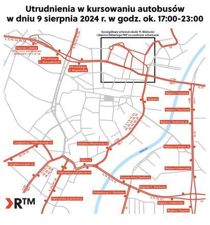 Mapa utrudnień w Rzeszowie