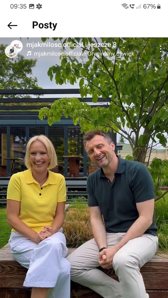 M jak miłość na planie. Dorota (Iwona Rejzner), Bartek (Arkadiusz Smoleński) 