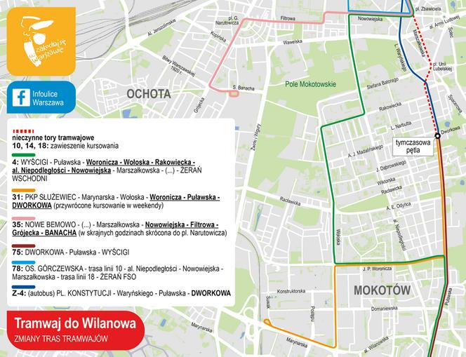 Rusza budowa trasy tramwajowej na Wilanów. Duże utrudnienia na Mokotowie