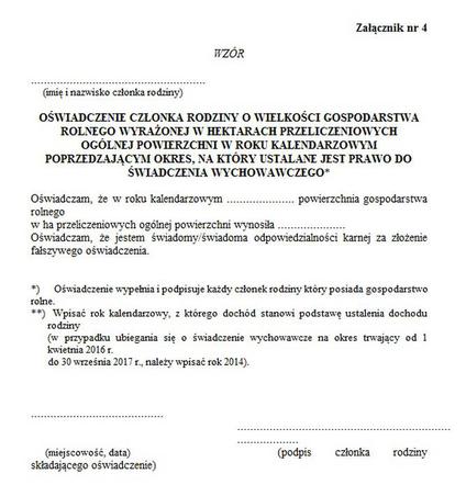 Wzór wniosku Rodzina 500+ /22
