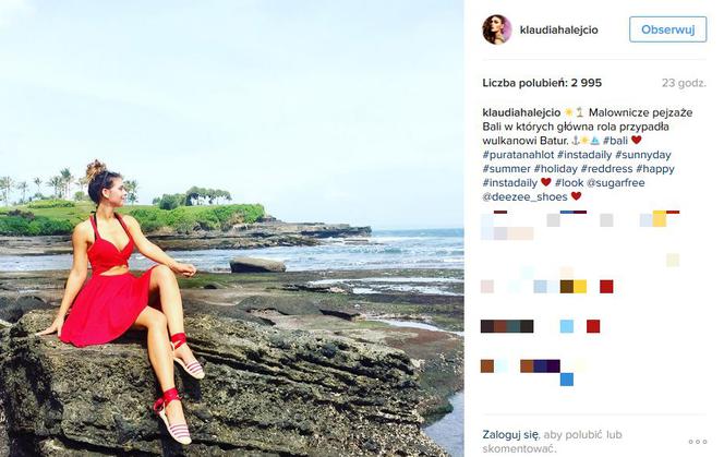 Klaudia Halejcio na wakacjach na Bali