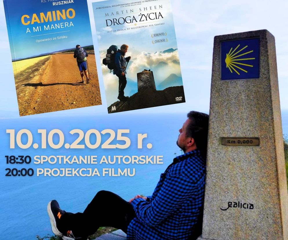 Plakat spotkania autorskiego z ks. Przemysławem Ruszniakiem