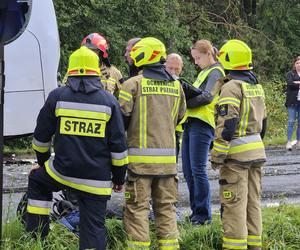 Wypadek w pobliżu Konotopu  - autobus z tirem 