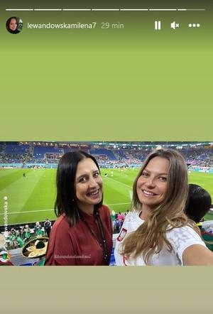 Milena Lewandowska i Anna Lewandowska na Polska - Meksyk
