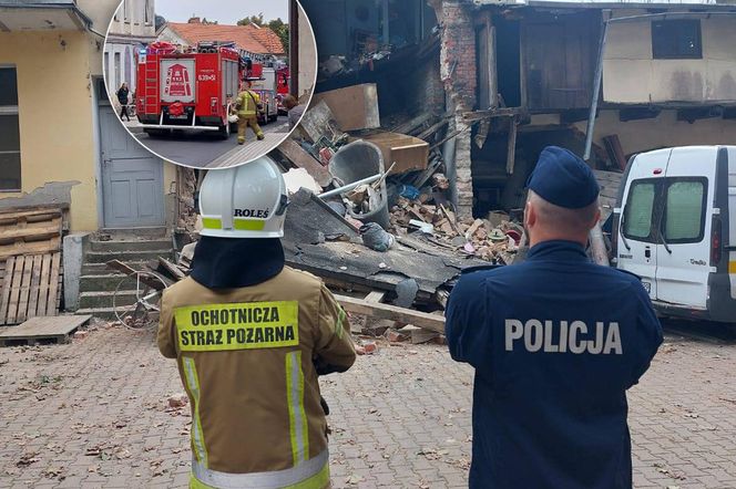 Ściana kamienicy legła w gruzach! Dramatyczna akcja ratunkowa w Wągrowcu