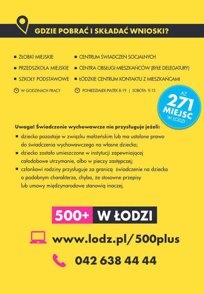 Informacje o programie Rodzina 500+ w Łodzi
