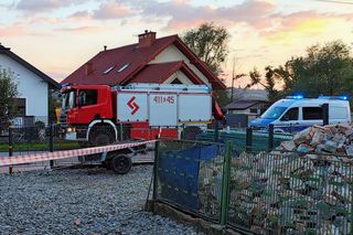 Jadowniki. Śmiertelny wypadek w czasie prac remontowo-rozbiórkowych. Komin osunął się na 26-latka