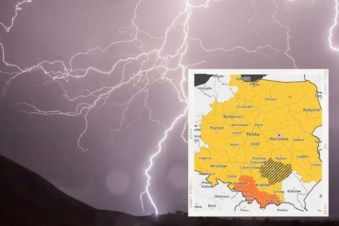 Wielka ulewa w Warszawie, w Krakowie zagrożenie powodzią. IMGW wydało ostrzeżenia