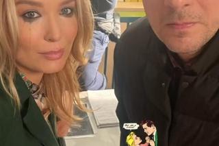 Barwy szczęścia na planie: Rafał Zaborski (Wojciech Solarz), Karolina (Marta Dąbrowska)