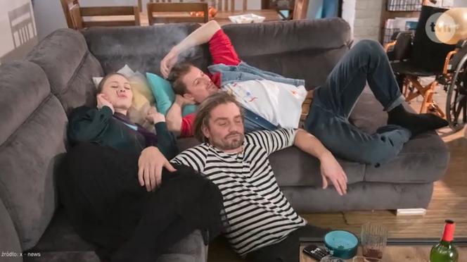 Na Wspólnej po wakacjach 2020. Daria (Patrycja Topajew), Adam (Marcin Rogacewicz), Dawid (Daniel Mosior)