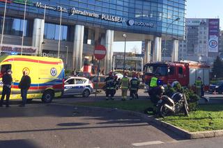 Wypadek motocyklisty przy Galerii Rzeszów