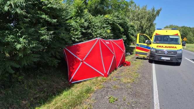 Śmiertelny wypadek pod Łęczycą. 28-letni motocyklista uderzył w tył tira [ZDJĘCIA]