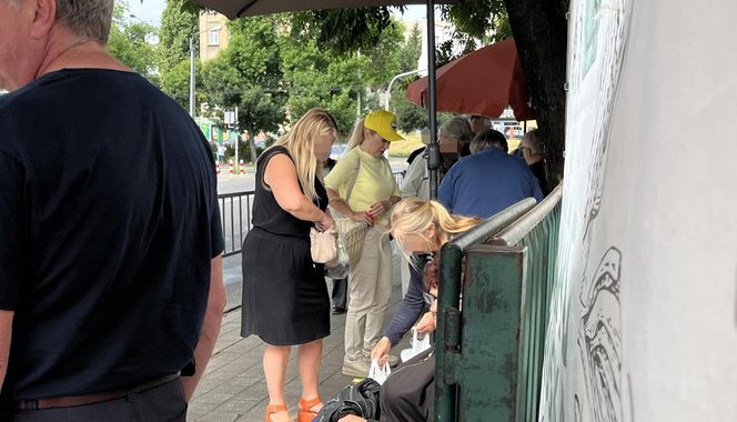 Europosłanka Wcisło buszuje na bazarku.