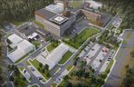 Wizualizacja Wojewódzkiego Szpitala Specjalistycznego we Włocławku po rozbudowie