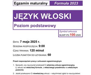 Matura 2025 włoski 7.05.2025. ODPOWIEDZI, arkusze CKE, rozwiązania zadań [Formuła 2023]