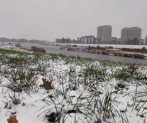 Wrocław pod śniegiem. Trudne warunki na drogach, korki, opóźnienia i awarie