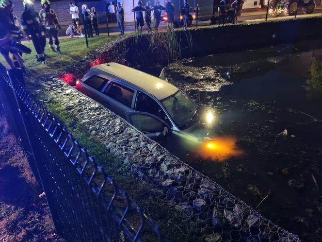 19-latek nie zapanował nad autem i wpadł do stawu! Policja ujawnia szczegóły [ZDJĘCIA]