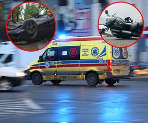 Auto dachowało, motocykl został zniszczony. 53-latek zginął w zderzeniu na drodze krajowej nr 22