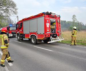 Pożar traw w krakowskiej dzielnicy Dębniki